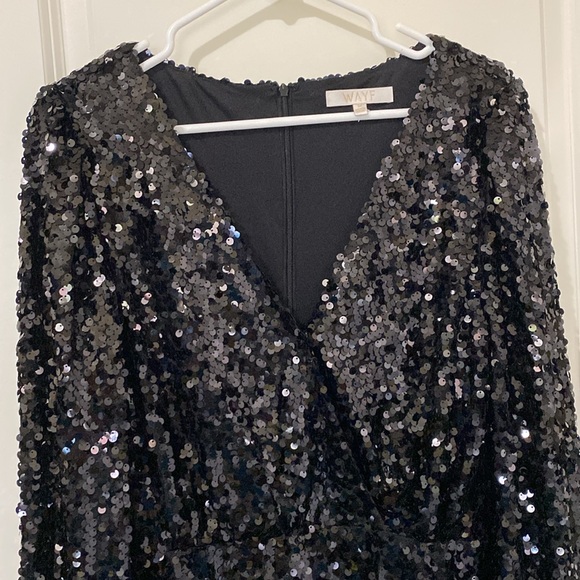 Black Sequin Mini Dress - Picture 4 of 12